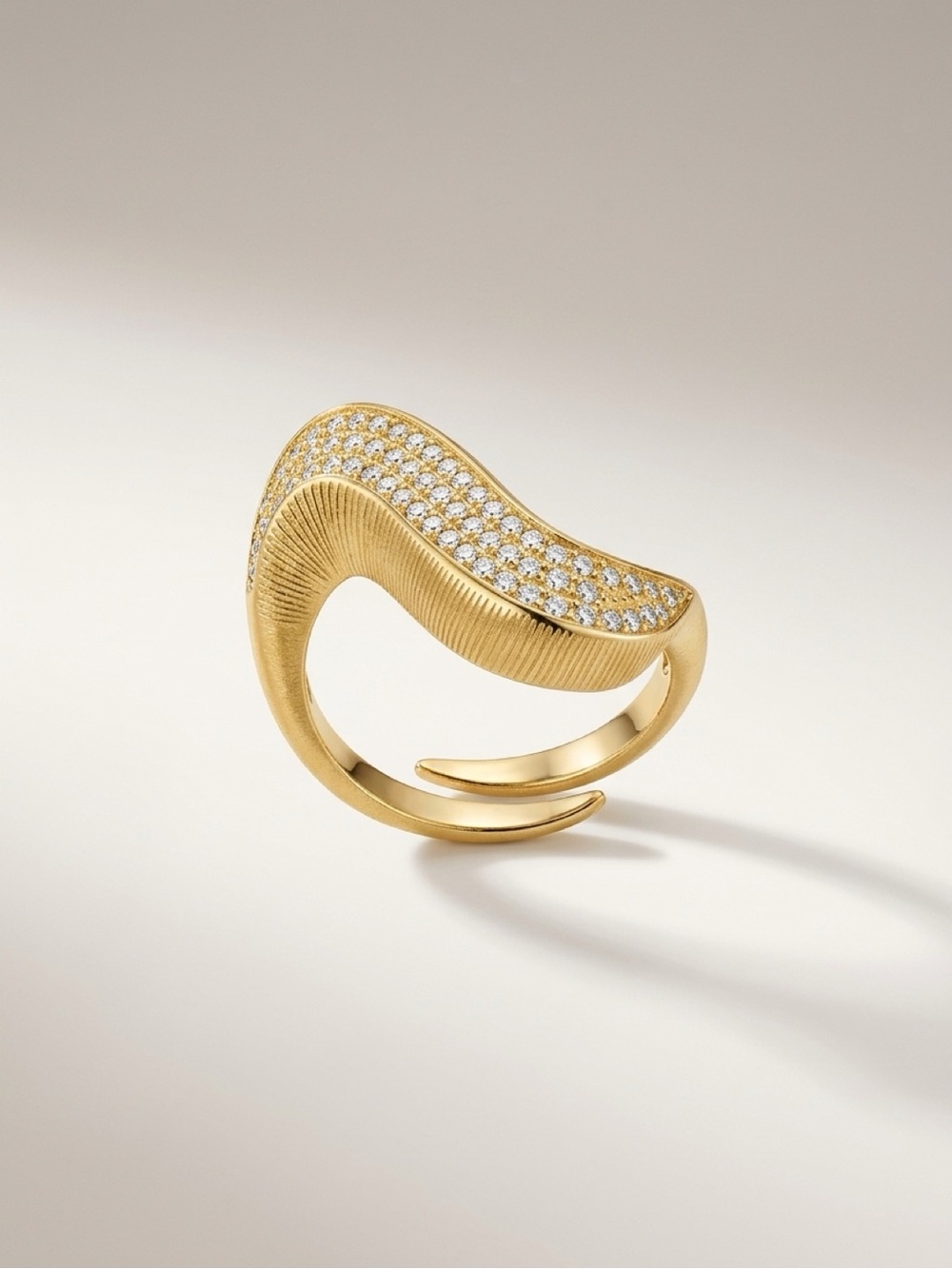 Gold Pave Statement Ring